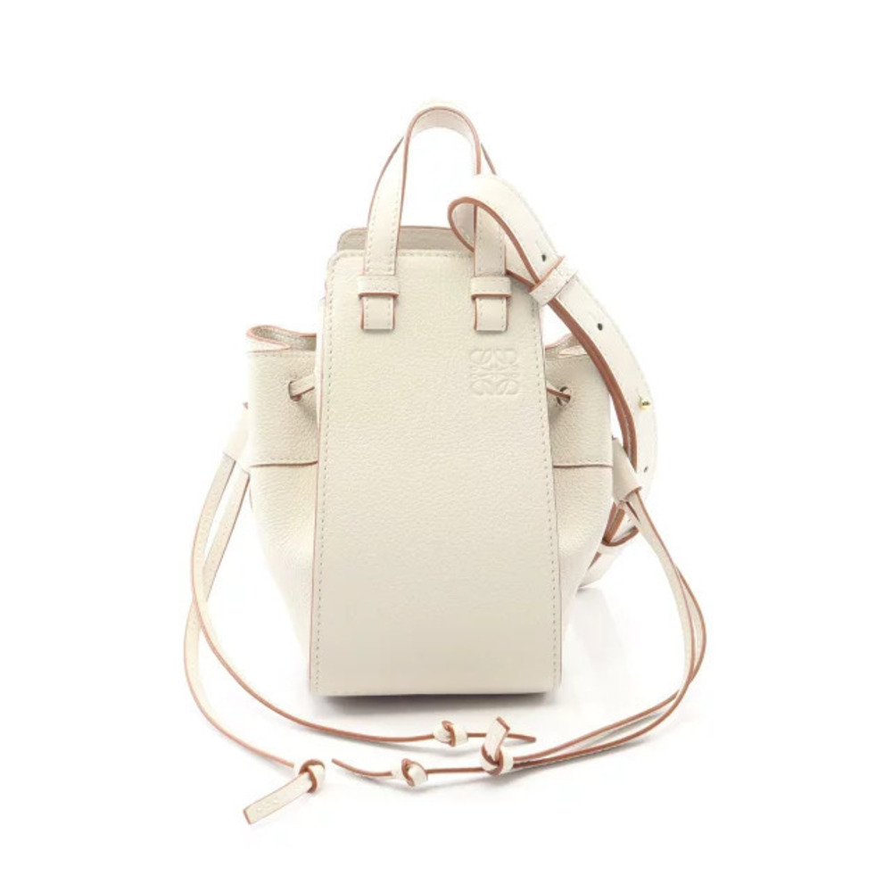 Loewe Hammock Drawstring Bag Handbag Leather White